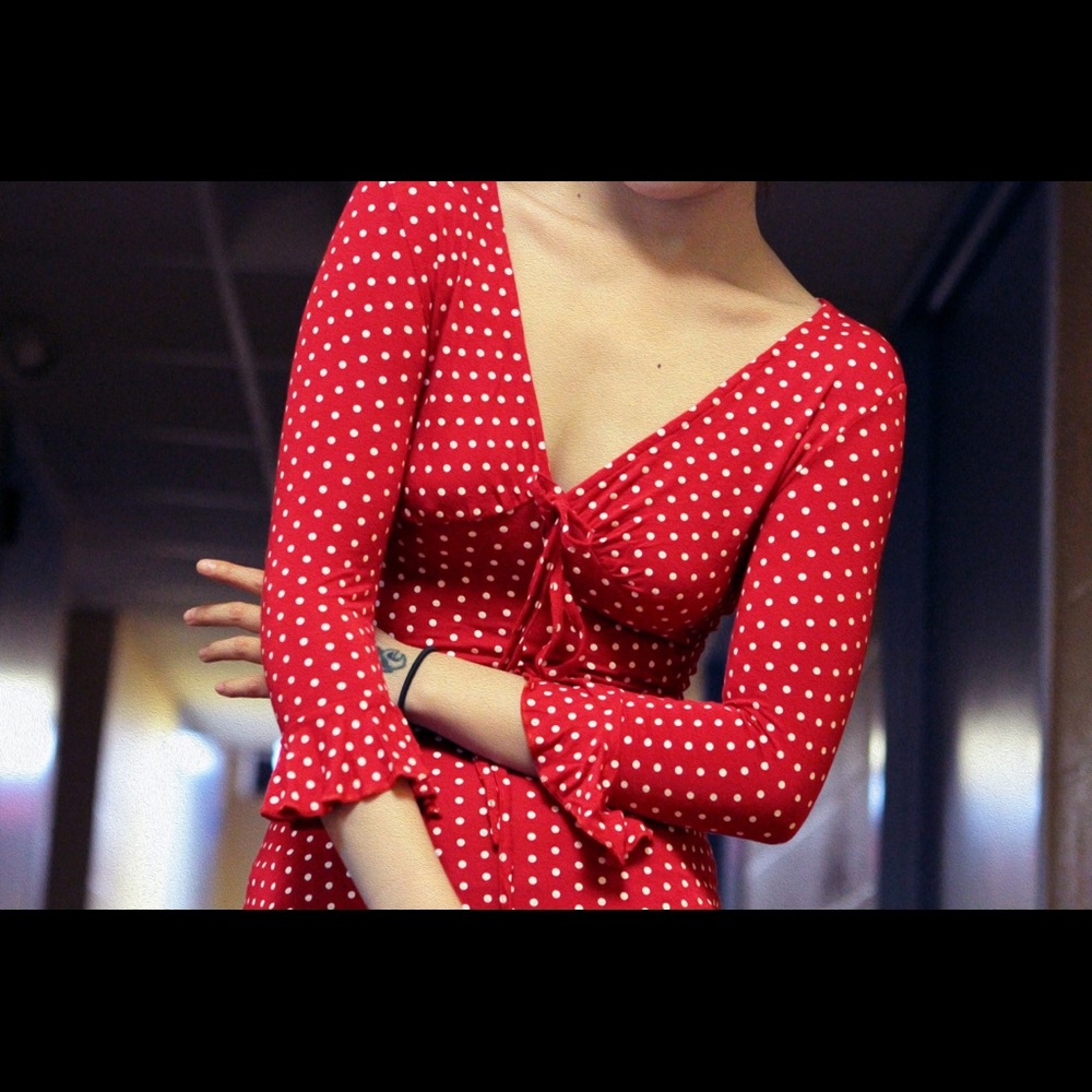 Misguided Red Dot Dress